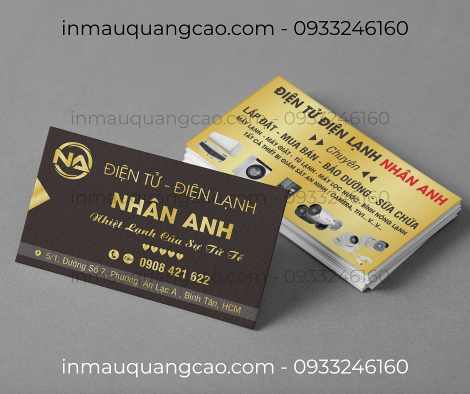 Mẫu card visit điện lạnh - in card visit giá rẻ Bình Dương TPHCM